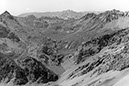 Briançonnais, Blick von der Cime de Clot (2734m) auf die Montagne de l`Aquelit, dahinter die Flyschzone. Blick nach Südwest